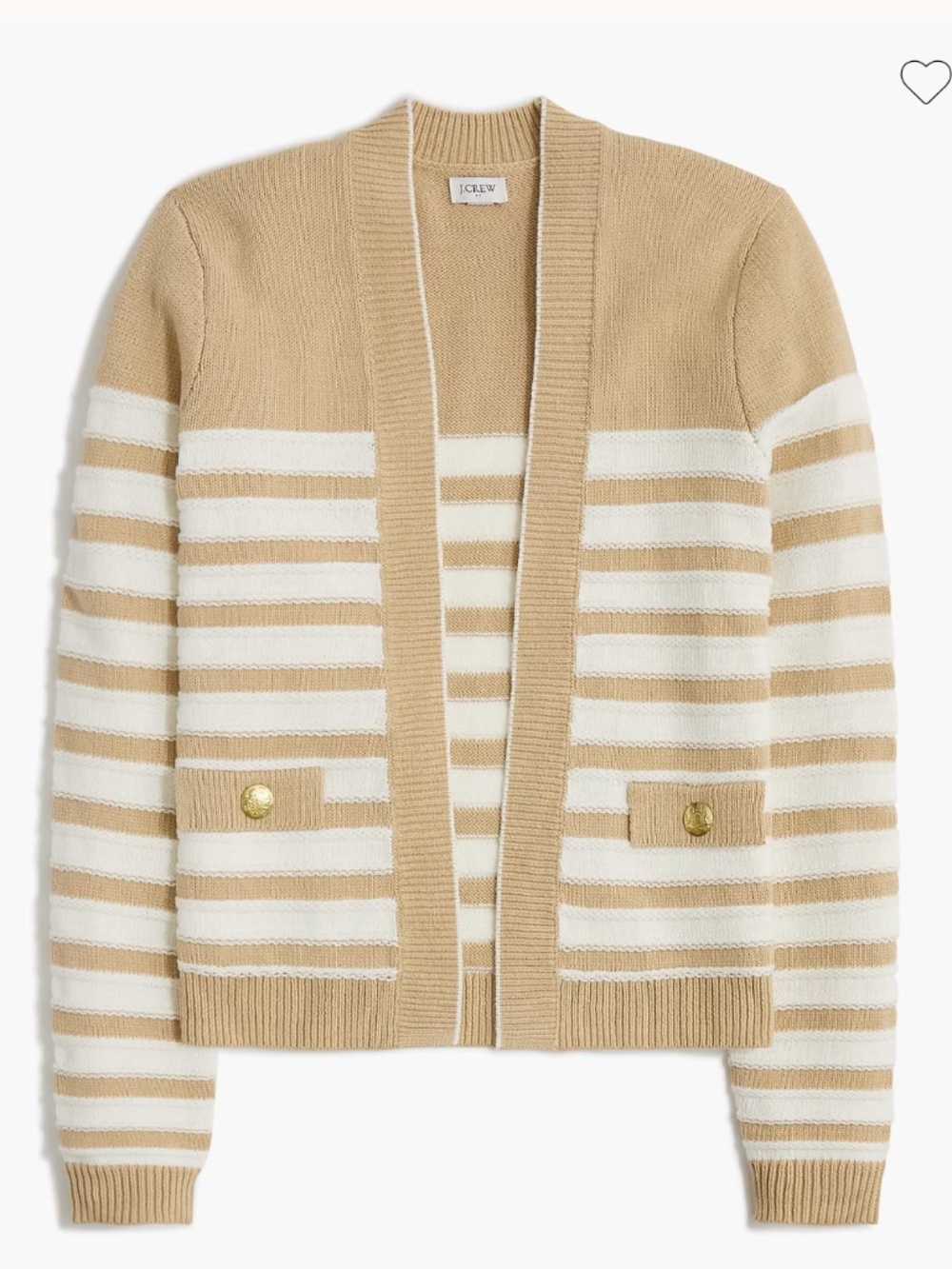 J. Crew Striped open cardigan sweater M